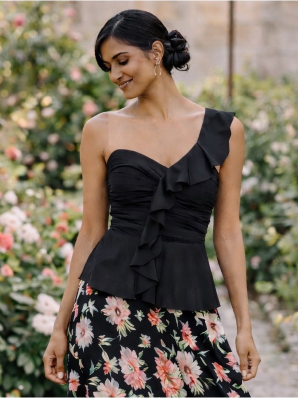 Veronica Beard “Bellamy” Black One Shoulder Top - Sz 6